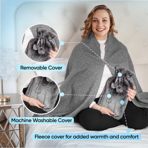 SoftWarmer™ Luxury Fluffy Hot Water Bottle (2L) - Grey
