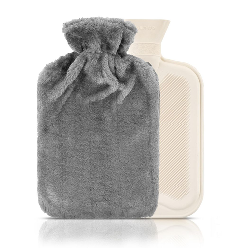 SoftWarmer™ Luxury Fluffy Hot Water Bottle (2L) - Grey
