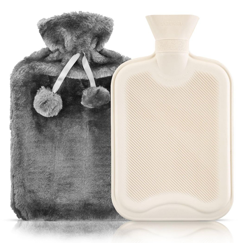 SoftWarmer™ Luxury Fluffy Hot Water Bottle (2L) - Grey